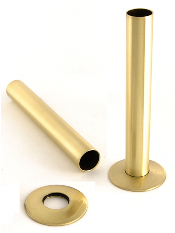 Pipe Sleeves and Floor Caps 130mm Polished Brass